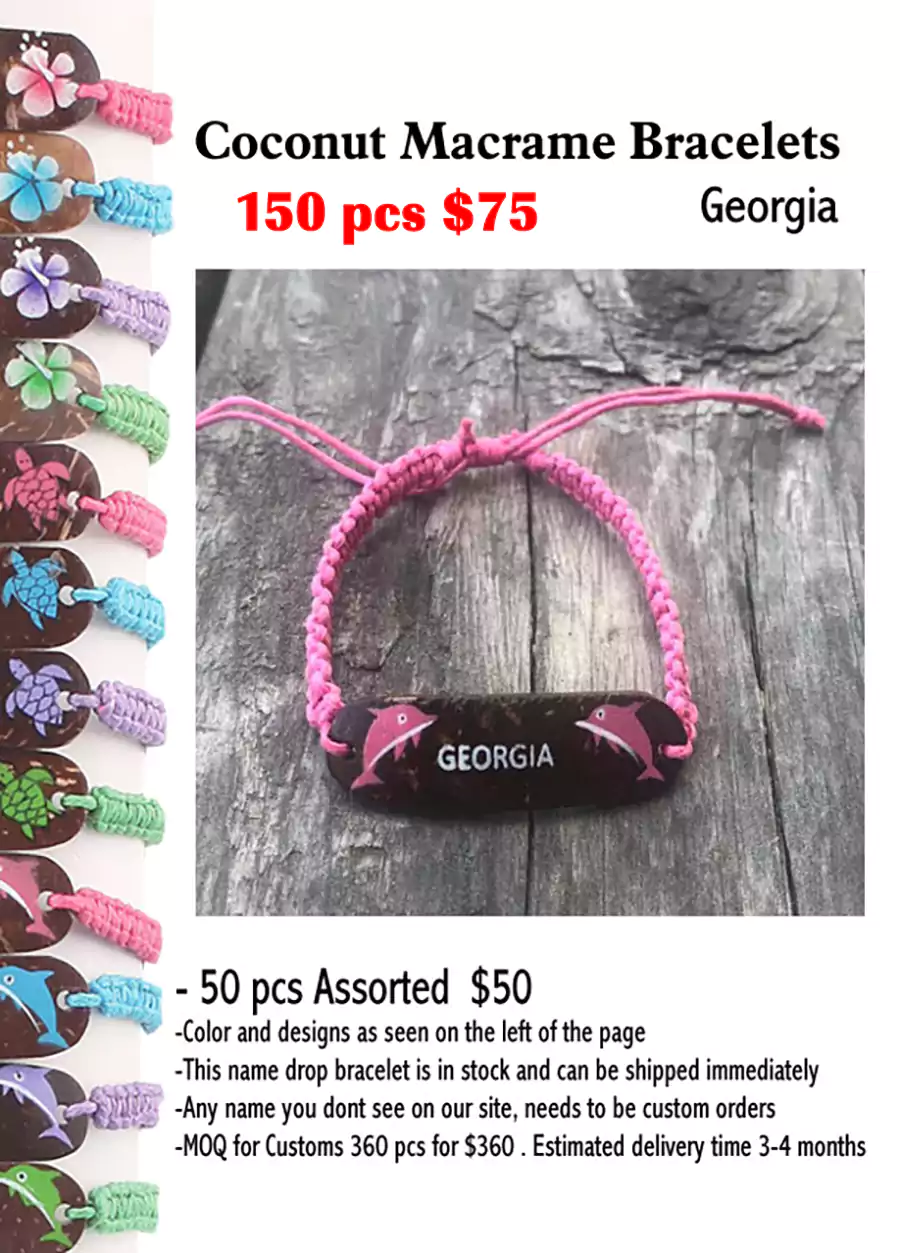 Coconut Macrame Bracelets - Georgia (CL)